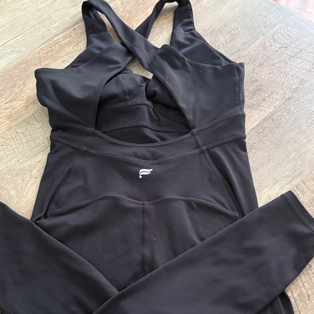 Fabletics Black Halter Jumpsuit - image 1